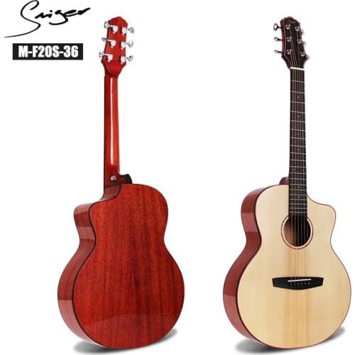 Smiger 36'' Solid Spruce Acoustic Starter Package Student Guitar With Gig Bag