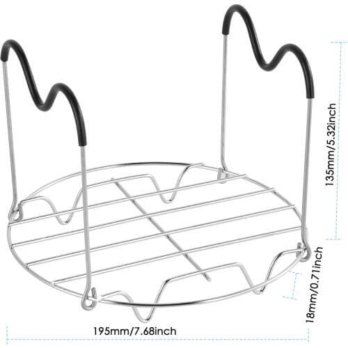 Steamer Rack Heat Resistant Silicone Handles Steaming Rack Trivet Stand For Pressure Cooker Compatible With 6 & 8 QT Accessories