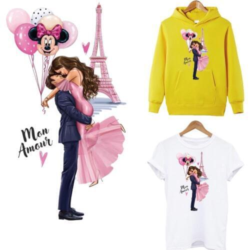 Mom Mouse Patches Thermal Transfers Sticker On Clothes DIY Washable His-and-Her Clothes Iron On Transfers Applique Decoration