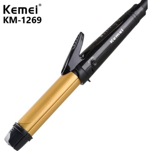 Hair curler temperature adjustment tourmaline ion flat iron widened ceramic heating plate DIY design salon styling tool KM-1269