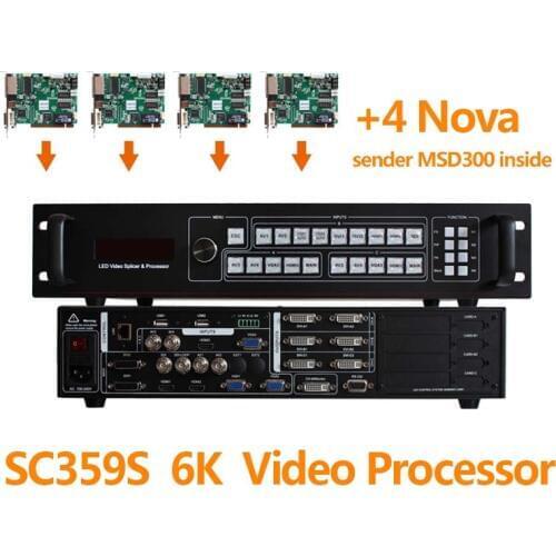 Video Processor SC359S rental use with 4pcs Novastar LED sending card MSD300 LED rental screen video processor