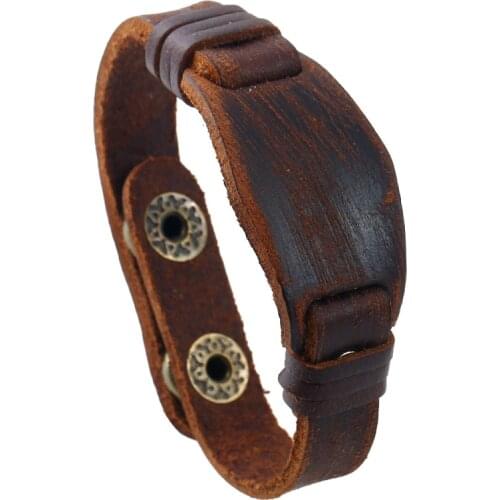 Vintage Jewelry Factory Direct Sales Leather Bracelet Punk Bracelet Cross-border Woven Mens Cowhide Bracelet