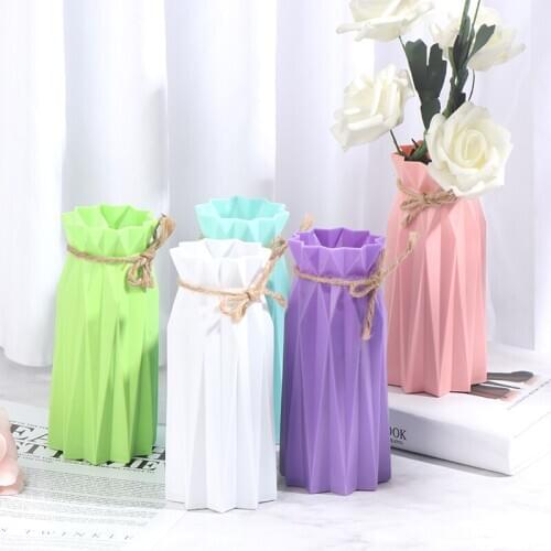 1PC New Flower Basket Ornament Decoration Plastic Flower Vase Tabletop Ceramic Vase Flower Pot Decoration