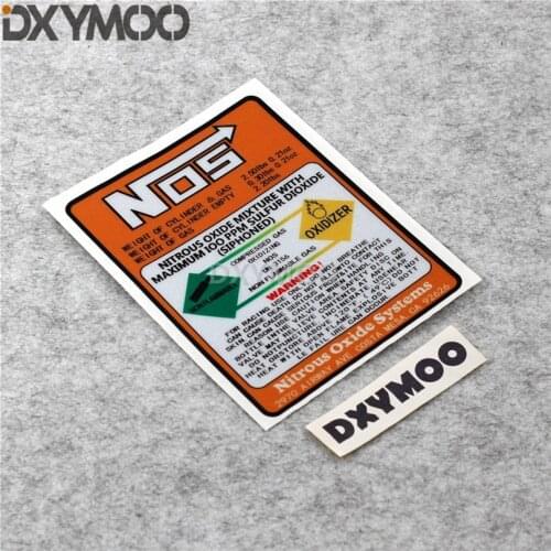 1PCS Car Styling Vinyl Decal Warning Nitrous Oxide Mixture Oxidizer Systemrs NOS Motorcycle Bike Sticker