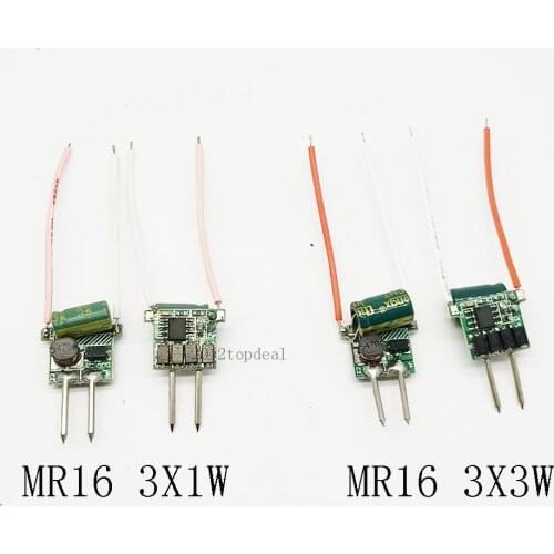 10PCS/LOT AC DC-DC 2pins MR16 1x1w 1x3w 3x1w 1-3x1W 3x3w 4X1w LED Driver Power Supply For 1W 2W 3W 4W 5W Watt Light Bulb