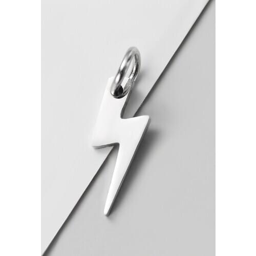 10pcs/Lot High Quality Stainless Steel Mirror Polish Lightning Small Charms Pendants for DIY Jewelry Making Accessories