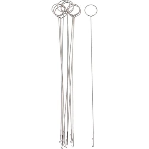 10Pcs Portable Metal Loop Turner Hook With Latch For Fabric Tubes Binding