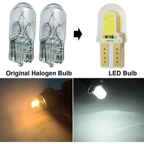 10Pcs Car Width Light T10 Door light White Silicone Shell 3W COB LED Lights