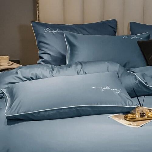 100% Nature Cotton pillowcase Solid Color Pillow Cover healthy for Couple High-end pillow case 2pcs 48x75cm