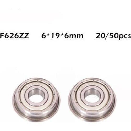 20/50PCS F626ZZ Flange Bearing 6x19x6 mm RF1960 ABEC-1 Flanged F626 Z ZZ Ball Bearings