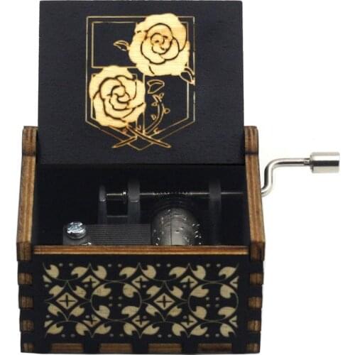 2021 HOT Wooden Music Box Attack on Giant Gendarmerie Childrens Toy Birthday Gift Halloween Christmas Gift Music Box QUEEN