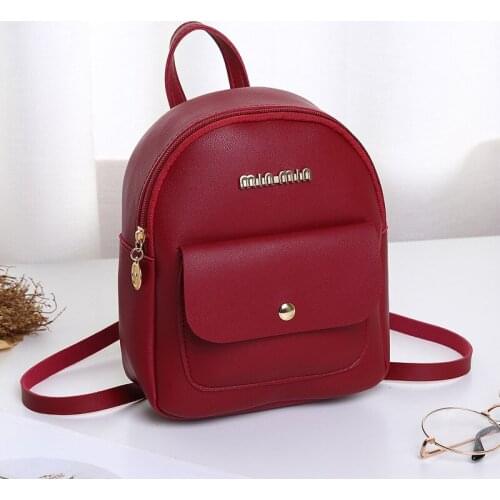 2021PU Leather Shoulder Mini Small Backpack Women Teenage Girls Kids Multi-Function Female Ladies Phone Pouch Pack