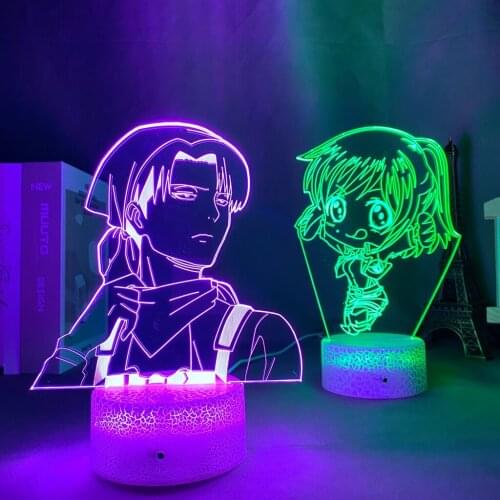 3d Lamp Anime Attack on Titan Levi Ackerman for Home Room Decor Light Child Gift Levi Ackerman Acrylic LED Night Light