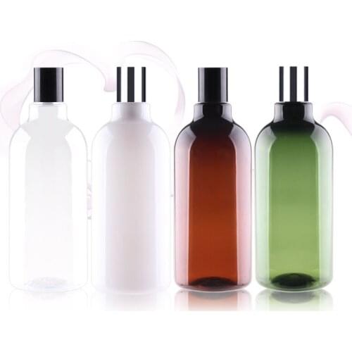 500ML X 20 Anodized Aluminum Cap PET Cosmetic Container Lotion Bottle With Height Screw Cap Empty Personal Care Makeup Bottle