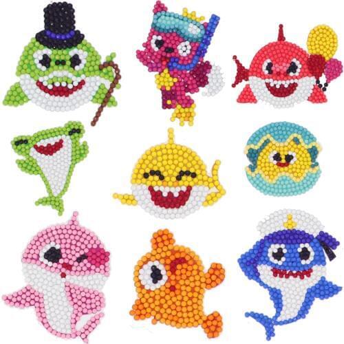 5D Diamond Paintings Sea Animals Rhinestones Stickers Fish Diamond Art Mosaic Stickers Kits for Phone
