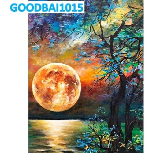 5D Diamond Painting Moon Tree Landscape Mosaic Diy Home Decor Cross Stitch Kits Diamond Embroidery Full Drill