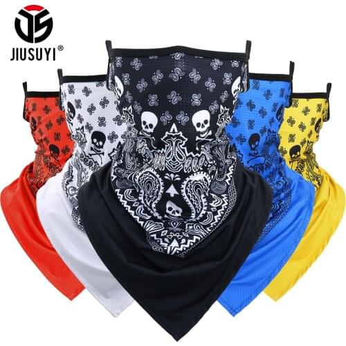 Tube Bandana Face Mask Summer Breathable Neckerchief Hanging Ear Quick Dry Skull Neck Gaiter Magic Scarf Headband Men Women