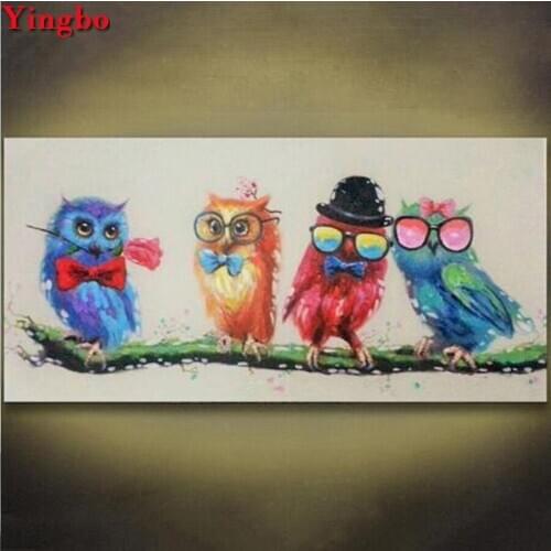 Large DIY Diamond Painting Colorful Funny Mr Bird full square round drill Diamond Embroidery Mosaic diamond picture home decor