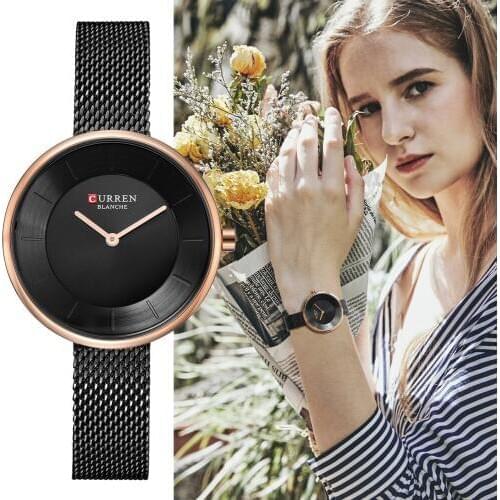 CURREN New Women Watches Top Brand Luxury Fashion Ladies Watch Quartz Stainless Steel Creative Woman WristWatch Relogio Feminino