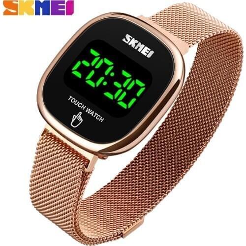 SKMEI Simple LED Watches For Men Women Waterproof Date Digital Wristwatch Squart Dial Creative Magnetic Buckle montre homme 1589