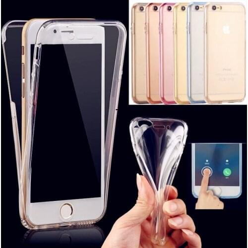 360 Full Case For iPhone X Case Smart Touch Screen Front Back Clear TPU Soft Cover For iPhone 5S 6S 7 8 Plus X XR XS Max 12 Case