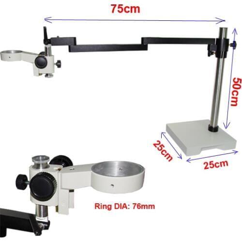 Long Arm Heavy Duty 76mm Holder Boom Large Adjustable Stereo Microscope System Table Stand Arm