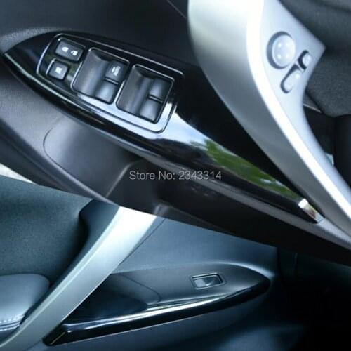 For Mitsubishi Eclipse Cross 2018 2019 ABS Car Window Switch Adjust Elevator Chassis Panel Interior Cover Sill Styling Accessory