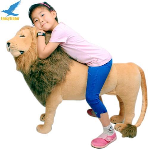 Fancytrader As Real 43'' 110cm Giant Soft Plush Stuffed Simulation Lion King Simba Kids can Ride FT90284
