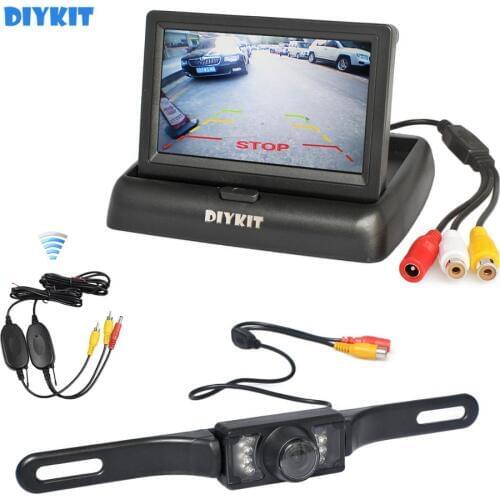 DIYKIT Wireless 4.3" Car Reversing Camera Kit Back Up Car Monitor LCD Display HD Car Rear View Camera Parking System