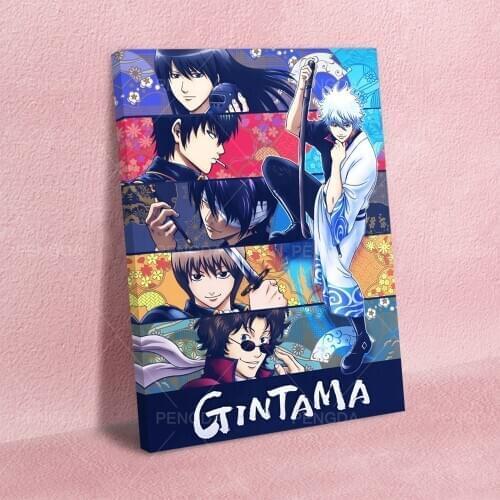 Canvas HD Prints Pictures Wall Art Japan Anime Handsome Man Painting Gintama Lot Home Decor Modular Poster Living Room Framework