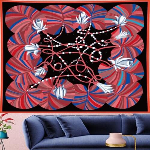 Nordic Style Classical leaves Pattern Tapestry Vintage red macrame Tapestries Retro leaf Wall Hanging home decor GN.PAPAYA