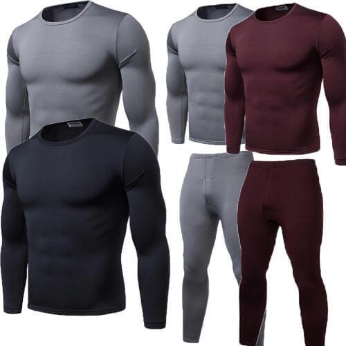 2019 Winter Warm 2Pcs Men Underwear Long Johns Thermal Underwear Tops Bottoms Trousers Plus Size L-2XL