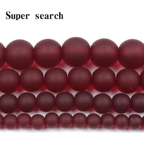 Matte Red Pomegranate Imitation Loose Crystal Frosted Beads Garnet for Jewelry DIY6, 8, 10 ,12mm Bracelet Necklace Earring