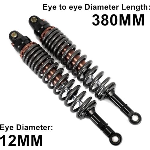 380mm 14.96" Titanium Motor Mountain Dirt Bike Rear Front Shock Absorber Motorcycle Off-Road Moto Mountain Dirt Bike Absorbers D