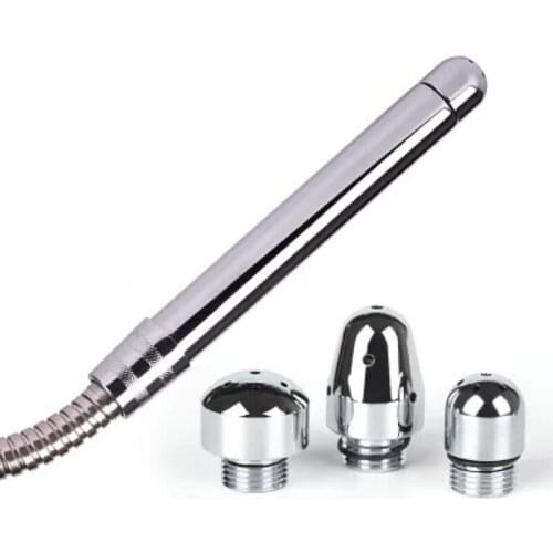 New Anal G Point Wand Butt Massage Stick Metal Penis Many Plug Head Enema Anal Cleaning Faucet Vagina Clean Anal Sex Toy