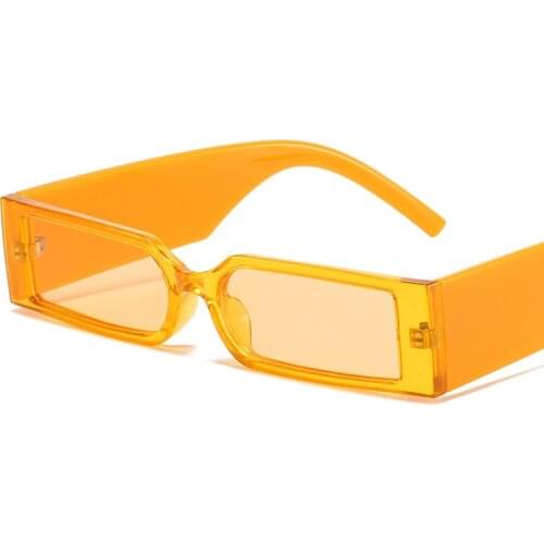 New unisex fashion retro small frame sunglasses trend square transparent color colorful sunglasses women street driving glasses