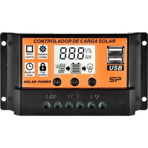 New MPPT 10A/20A/30A/40A/50A/100A Auto Solar Charge Controller LCD Dual USB Solar Panel Intelligent Regulator