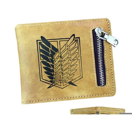 Attack on Titan Scouting Anime Cartoon Men Women Boys Girls Short Leather Fold Wallet Purse Money Holder Coin Purse Money Bags