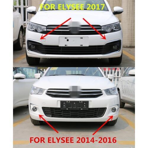 2PCS fog lamp trim FOR CITROEN ELYSEE 2014 15 16 7 C-Elysee ABS chrome fog hoods light car-styling plastic plating cover sticker