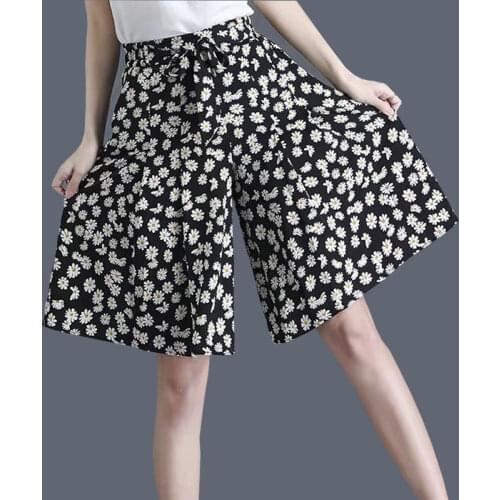 Five-Point Chiffon Culottes Big Polka Dot Wide Leg Pants Female Thin Loose Hakama Women Summer 2021 New Fashion Casual zh1093