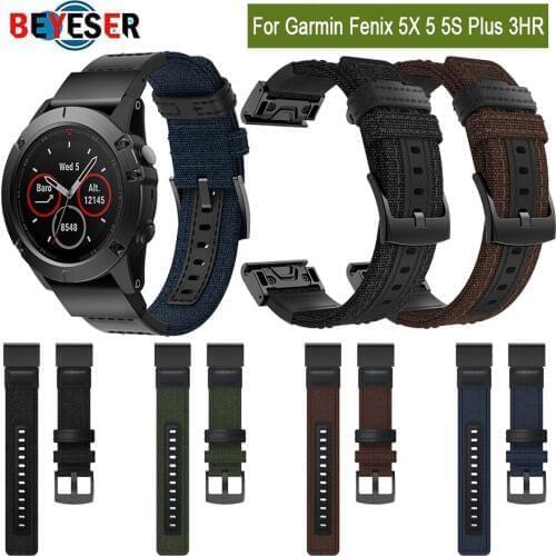 26mm 22MM nylon Watchband Strap for Garmin Fenix 5X 5 3 3HR D2 S60 GPS Forerunner 935 Watch Release Quick fit Wrist Band Strap