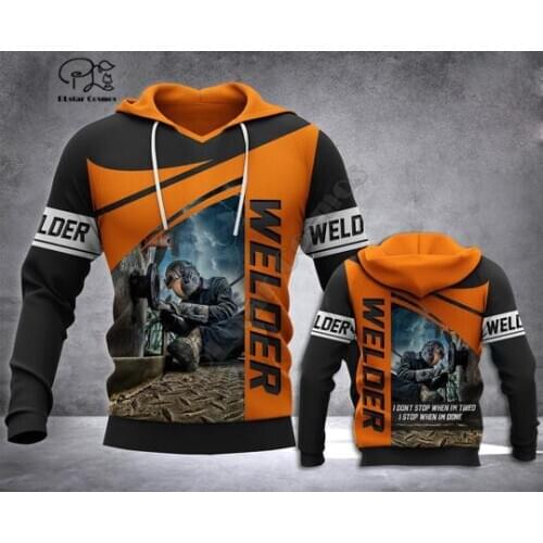 Welder printed Hoodies sweatshirts Men Women Fashion Hooded Long Sleeve streetwear Pullover cosplay costumes