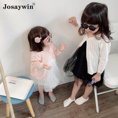Spring Autumn Clothes Sweater Girl Baby Kid Cardigan for Girl Knitted Sweater Soft Hollow Out Button Children Sweater for Girl