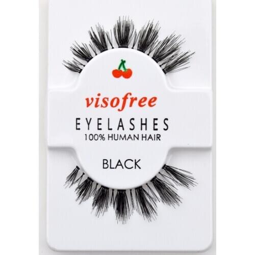 Visofree 100% Human Hair Lashes Pure Handmade Lashes Transparent Band Lashes Soft Natural Lashes Better Makeup Tools V12