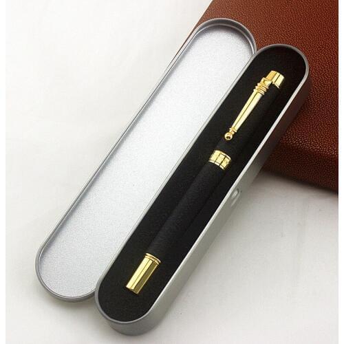 High Quality Matte black Rollerball Pen Office Stationery School Supplies Ballpoint Pen Metal gift box