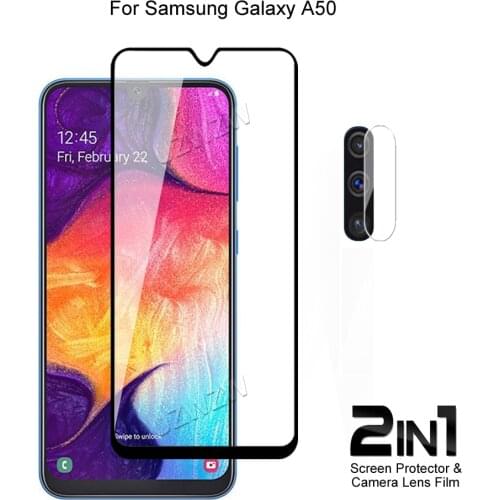 For Samsung Galaxy A50 Front Screen Protector Protective Tempered Glass & Camera Lens Film For Samsung Galaxy A50