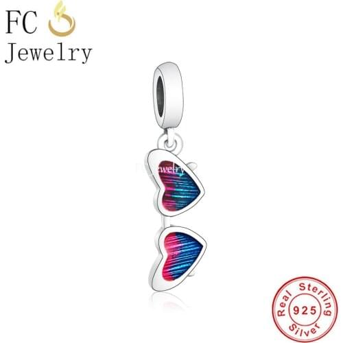FC Jewelry Fit Original Charm Bracelet 925 Sterling Silver Enamel Sunglasses Bead For Making Women Beach Berloque 2021 Fashion