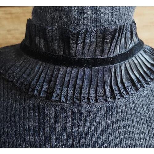 1M Tulle Lace Ribbon Trim 3D Cotton Lace Collar Fabric Black Chiffon Lace Trims 6cm Ribbons Crafts Guipure Sewing Trimmings P11