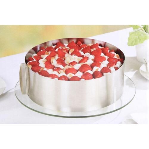 1PC Baking Tool 6-12 inch Adjustable Stainless Steel Round Mousse Ring Bottomless Cake Mold LB 106
