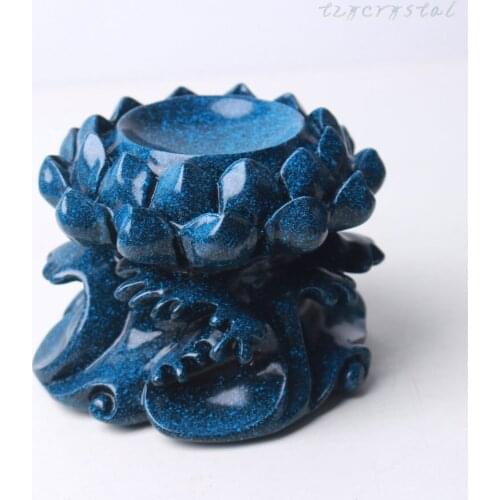 1pc Fashion Blue Lotus Shape Sphere Base Home Office Display Stand